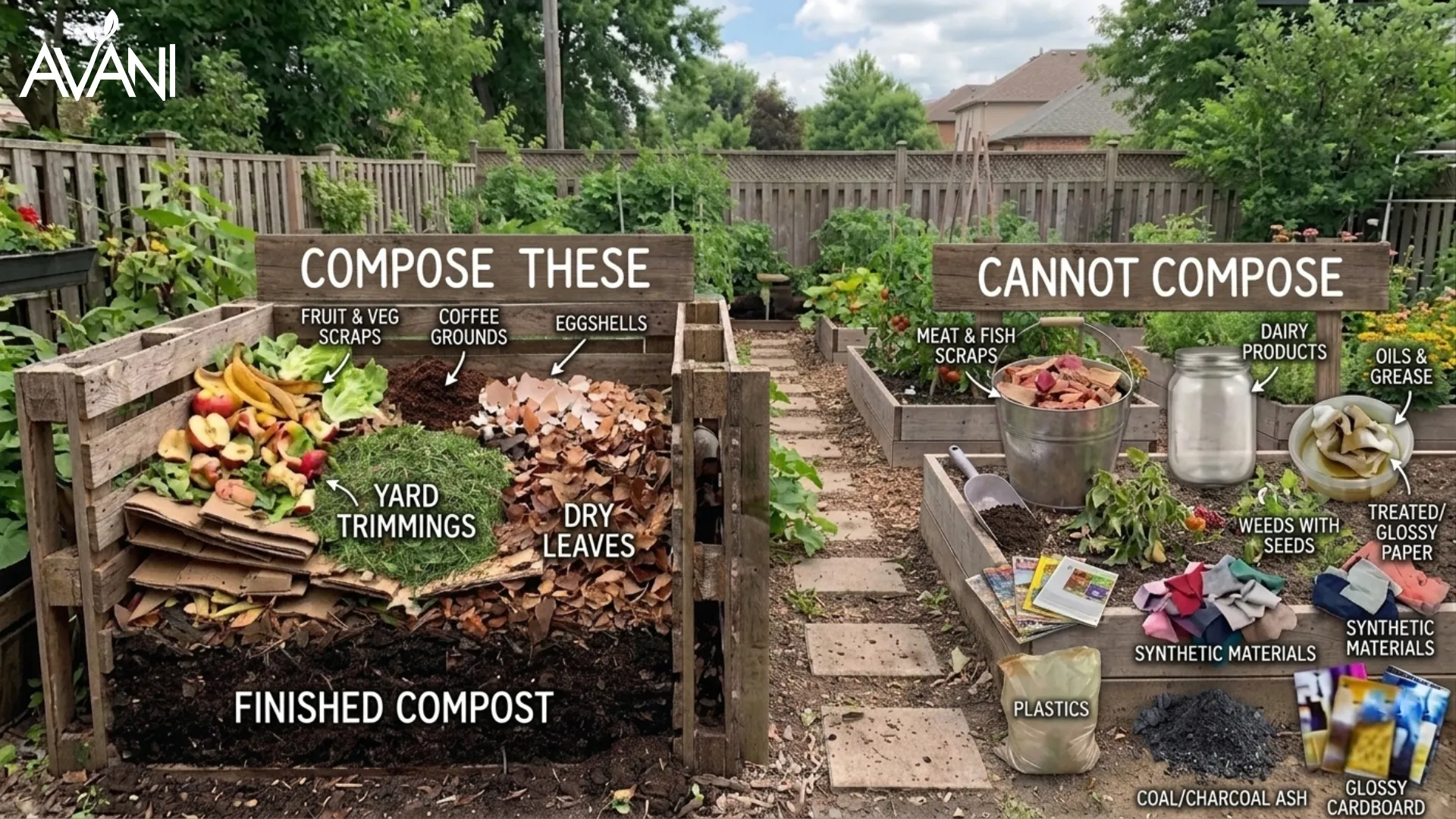 list of organic waste that can be composted and what cannot