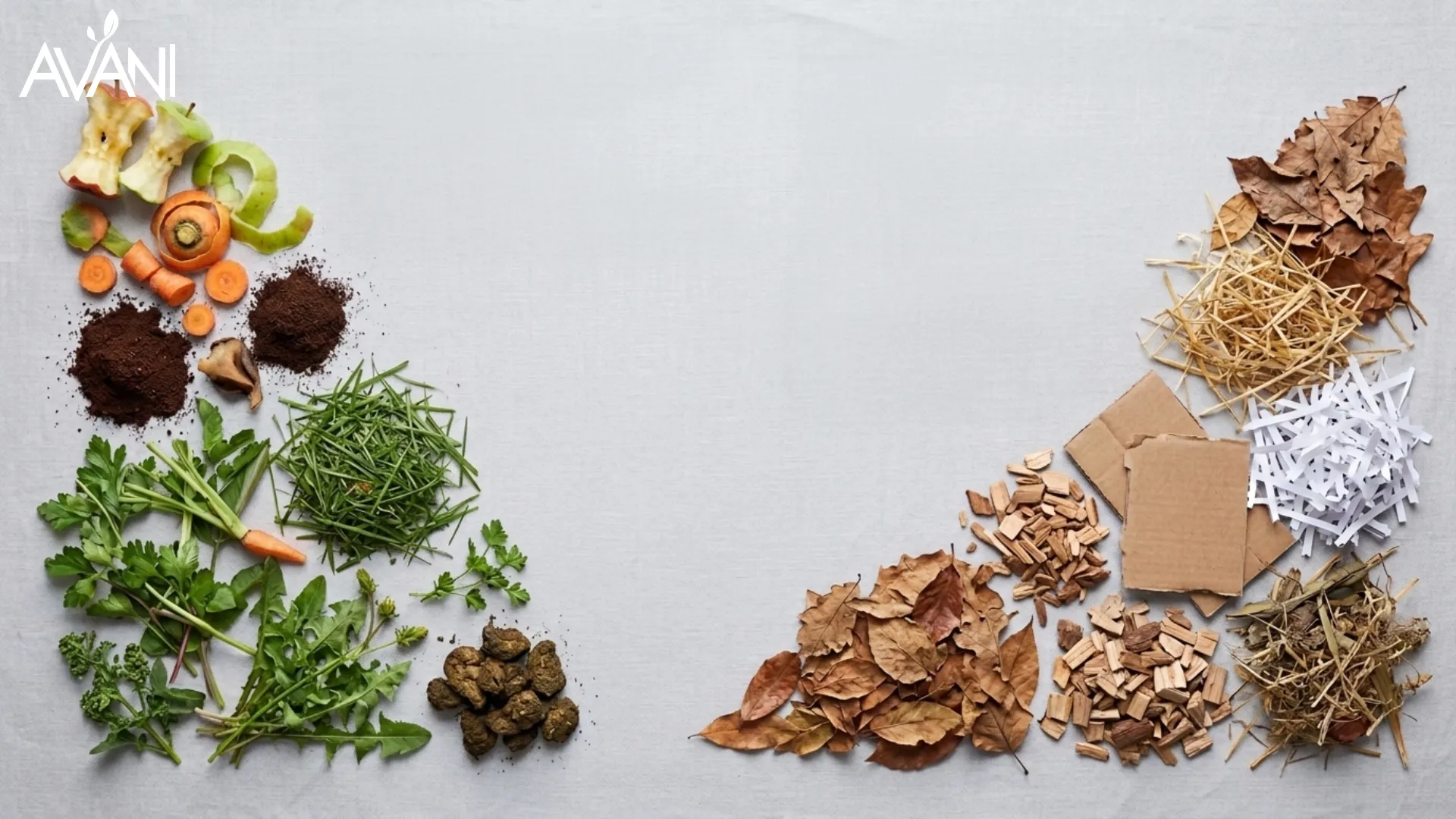 Green and brown materials for Lasagna composting method