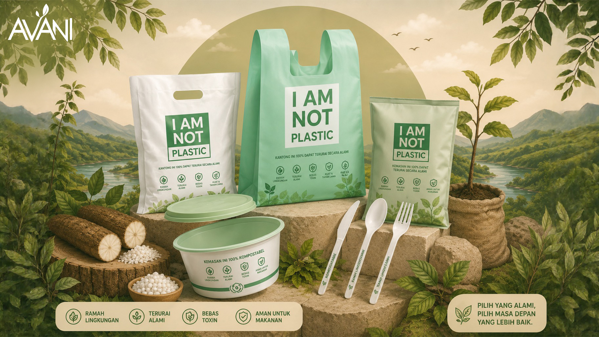 contoh - contoh produk eco friendly dari avani sebagai usaha untuk mengurangi sampah plastik