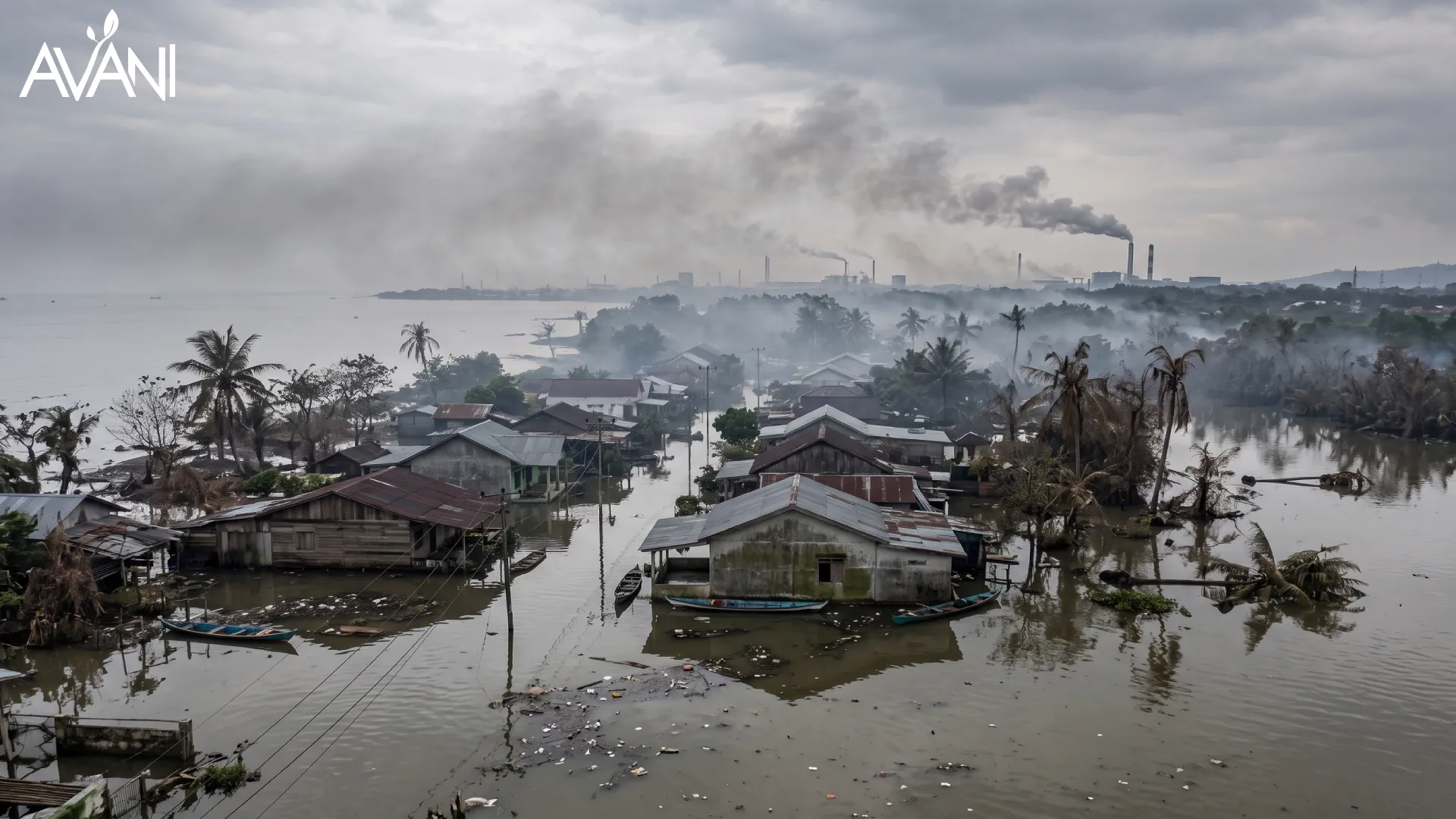 Gambar pemukiman yang terdampak emisi karbon